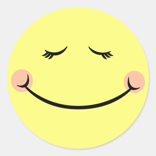 Sticker Rond Sleepy Kawaii Joyeux Visage (Devant)