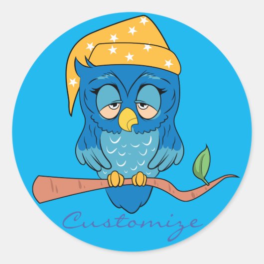 Sticker Rond Sleepy Owl Thunder_Cove (Devant)