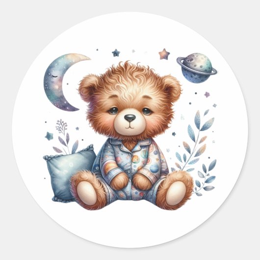 Sticker Rond Sleepy Teddy (Devant)