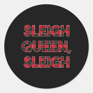 Sticker Rond Sleigh Queen Sleigh Noël Inspiration Noël