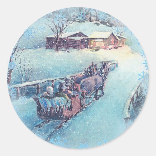 Sticker Rond SLEIGH RICHE par SHARON SHARPE (Devant)