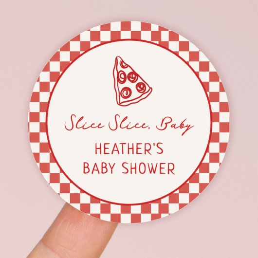 Sticker Rond Slice Slice Baby Italien Pizza Baby shower Favoris