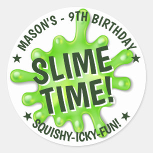 Sticker Rond Slime Party