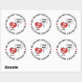 Sticker Rond Slogan de coeur personnalisable (Feuille)