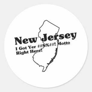 Sticker Rond Slogan de l'État du New Jersey