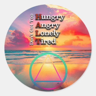 Sticker Rond Slogan de redressement HALT Sunrise