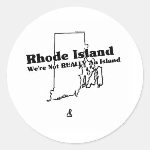 Sticker Rond Slogan d'État de Rhode Island
