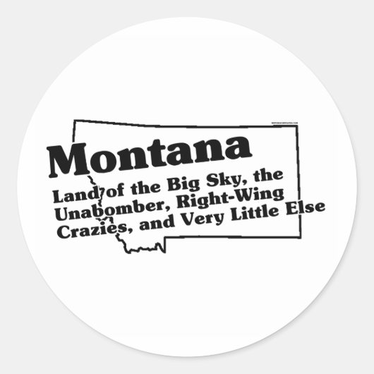 Sticker Rond Slogan d'État du Montana (Devant)