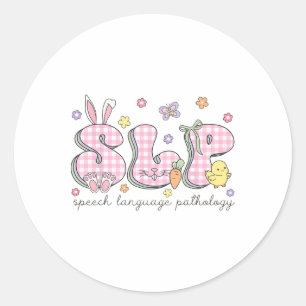 Sticker Rond Slope Pâques Discours Langue Pathologie Printemps