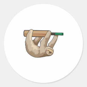 Sticker Rond Slot au cricket avec chauve-souris de cricket