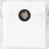 Sticker Rond Sloth Asl Gesture main sourde perte d'audition sen (Sac)