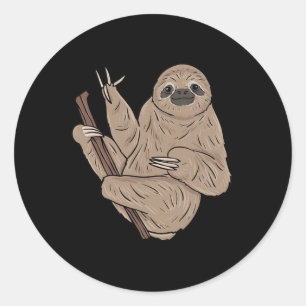 Sticker Rond Sloth Asl Gesture main sourde perte d'audition sen