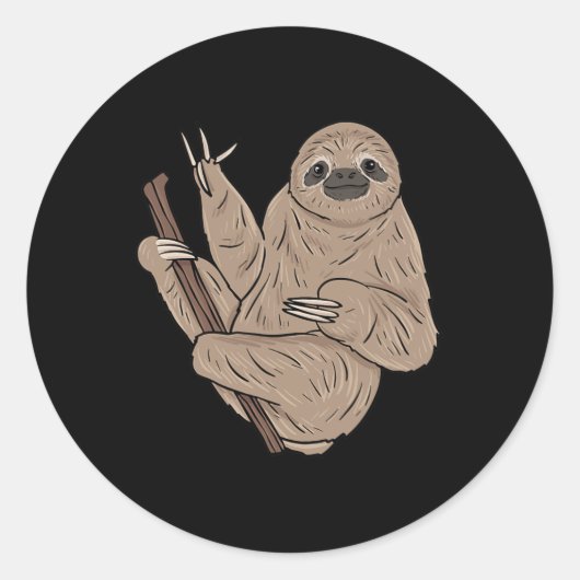 Sticker Rond Sloth Asl Gesture main sourde perte d'audition sen (Devant)
