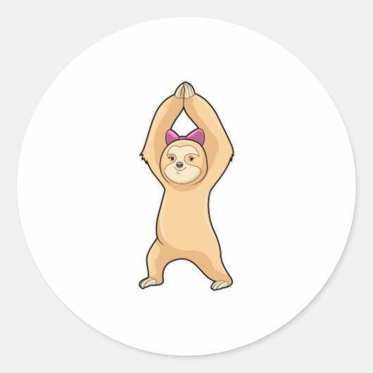 Sticker Rond Sloth at Fitness (Devant)