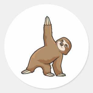 Sticker Rond Sloth au Yoga Stretching exercices Legs