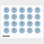 Sticker Rond Sloth Baby shower C'est un garçon Script Brown mig (Feuille)
