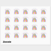 Sticker Rond Sloth Boho Rainbow Ne vous dépêchez pas d’être heu (Feuille)