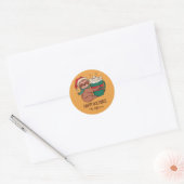 Sticker Rond Sloth Chaud Cosy Noël Snowy Vacances d'hiver (Enveloppe)
