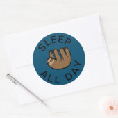 Sticker Rond Sloth Dormir toute la journée (Enveloppe)