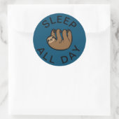 Sticker Rond Sloth Dormir toute la journée (Sac)