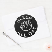 Sticker Rond Sloth Dormir toute la journée (Enveloppe)
