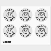 Sticker Rond Sloth Dormir toute la journée (Feuille)