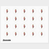 Sticker Rond Sloth en tant que secrétaire avec Bloc-notes (Feuille)