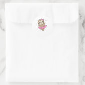 Sticker Rond Sloth Est En Train De Danser Ballet De Mignonnes F (Sac)