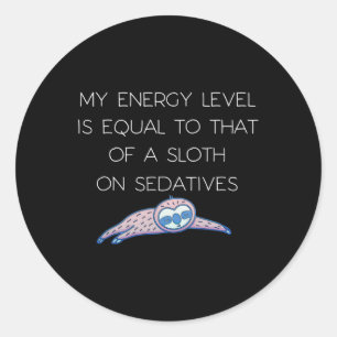 Sticker Rond Sloth Fibro Lupus Chronique Fatigue Spoonie Sleepy