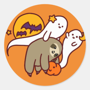Sticker Rond Sloth Halloween