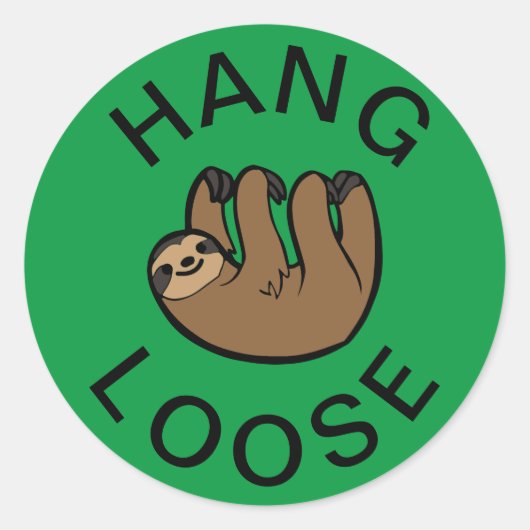 Sticker Rond Sloth Hang Loose (Devant)