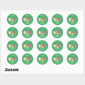 Sticker Rond Sloth Koala Duck Party Animal Anniversaire de enfa (Feuille)