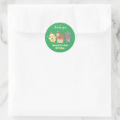Sticker Rond Sloth Koala Duck Party Animal Anniversaire de enfa (Sac)