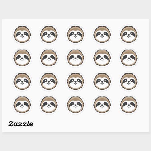 Sticker Rond Sloth Mascot (Feuille)