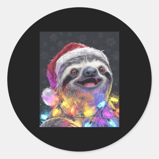 Sticker Rond Sloth Present (Devant)