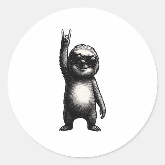 Sticker Rond Sloth Rocking Dance (Devant)