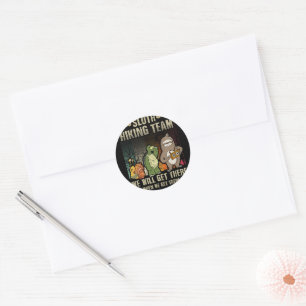 Sticker Rond Sloth Snail Turtle Randonnée Team Vintage Cadeau R