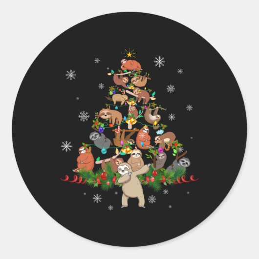 Sticker Rond Slots Noël Arbre Lumières Fun Parfums Noël Cadeau (Devant)
