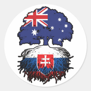 Sticker Rond Slovaquie Slovakie Australie Australie racine d'ar
