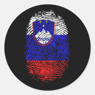 Sticker Rond Slovène de 100% de mon ADN à mes empreintes