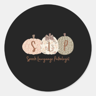 Sticker Rond Slp Citrouille Discours Langue Pathologiste Automn