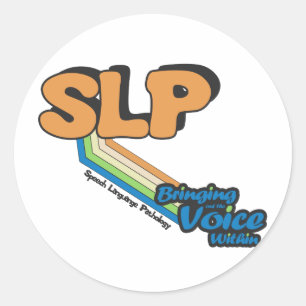 Sticker Rond SLP mettant en évidence la voix en dedans