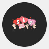 Sticker Rond Slp Valentine's Day Speech Language Pathologist St (Devant)