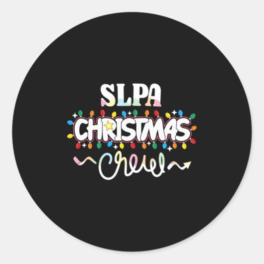 Sticker Rond Slpa Christmas Crew Speech Pathology Istant Xma (Devant)