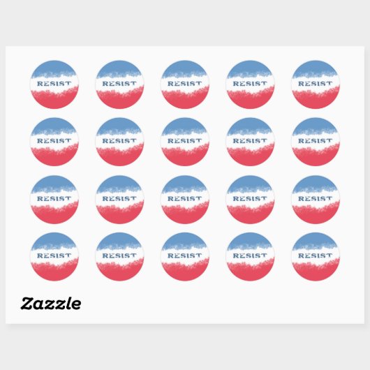Sticker Rond Small Patriotic Resist Political  (Feuille)