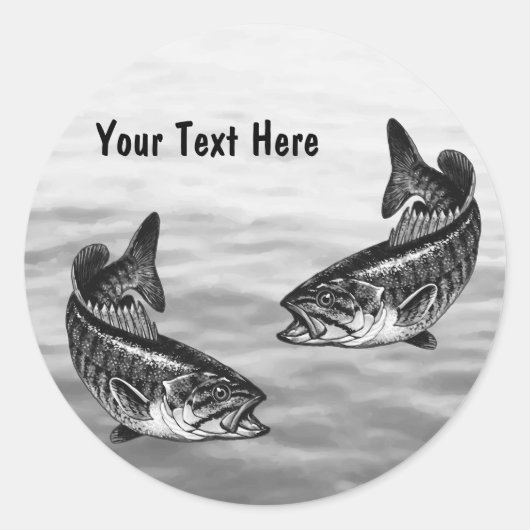 Sticker Rond Smallmouth Bass Fishing (Devant)
