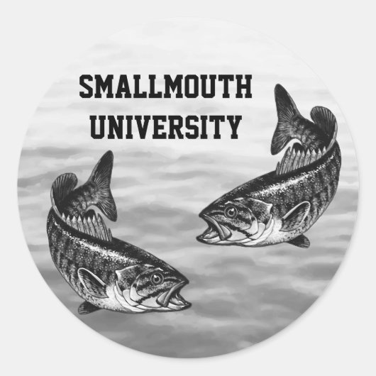 Sticker Rond Smallmouth University - Bass Fishing (Devant)