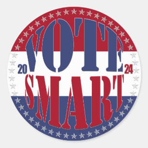 Sticker Rond SMART 2024 Rouge et Bleu