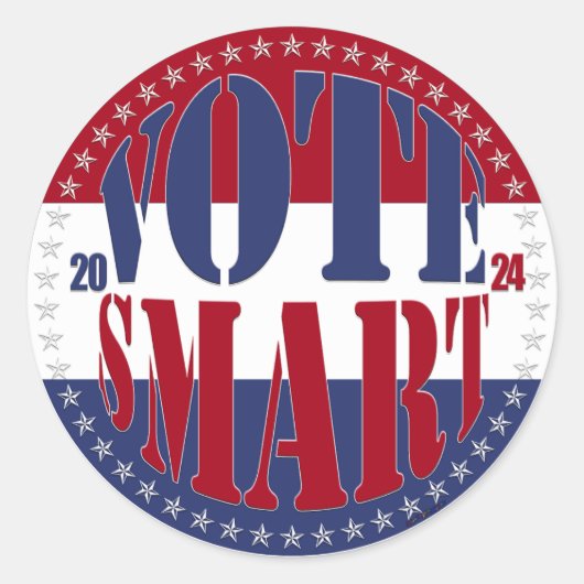Sticker Rond SMART 2024 Rouge et Bleu (Devant)