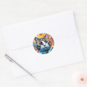 Sticker Rond Smart Cat Watch (Enveloppe)
